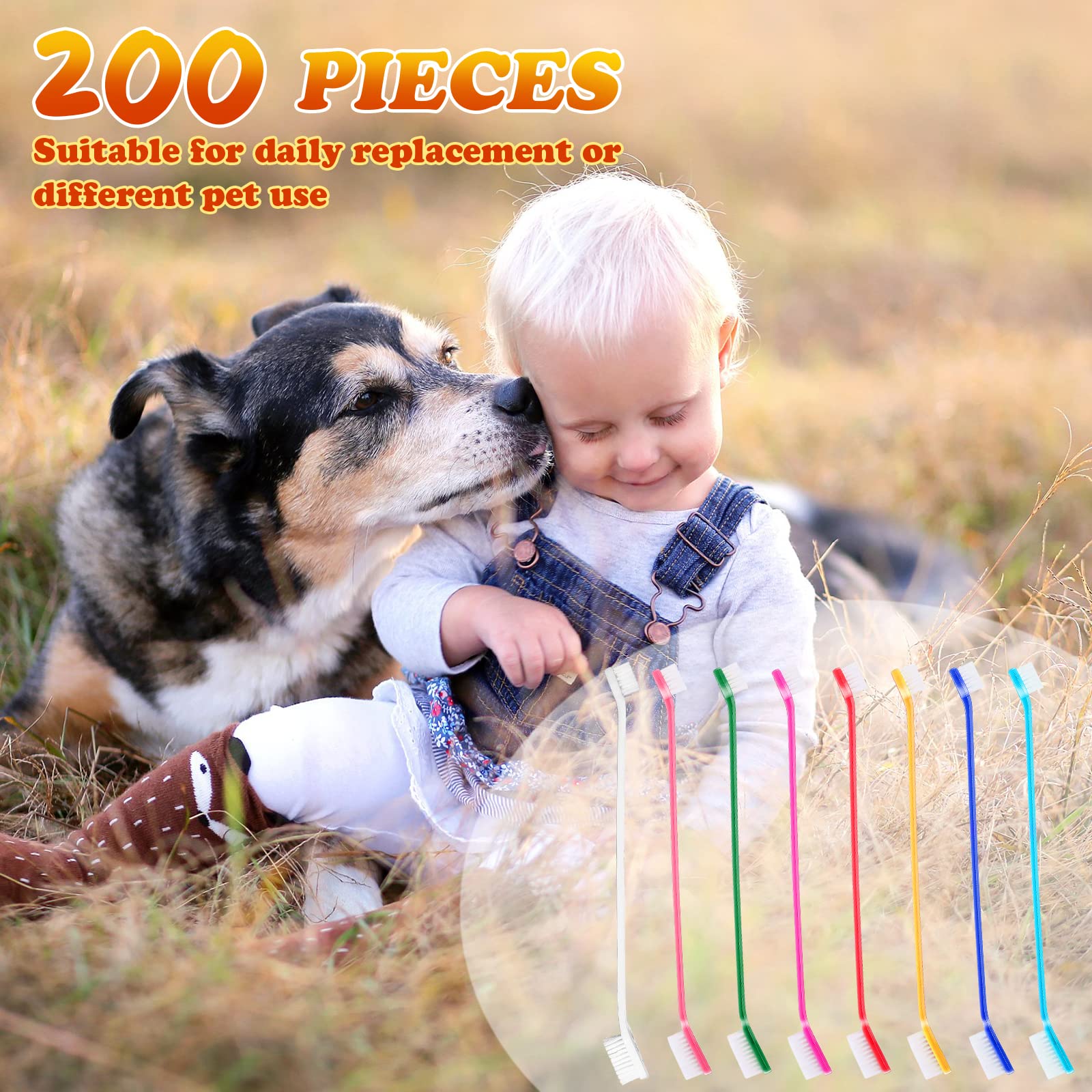 Nuogo pet toothbrush 22 cm length reaches hard-to-clean areas