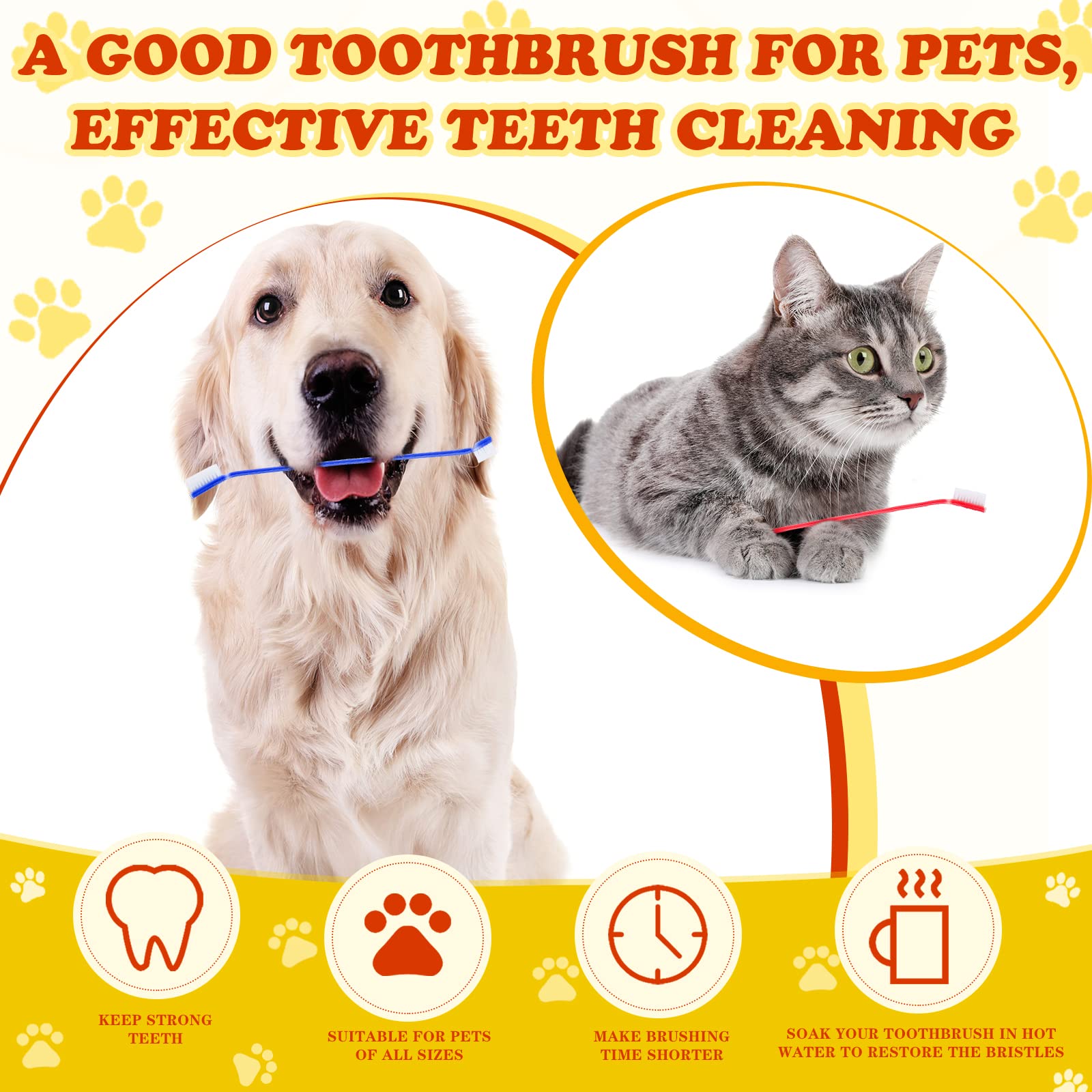 Nuogo long-handle pet toothbrush enables easier access to deep oral areas