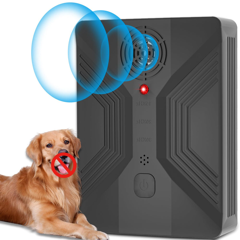 Nupec Ultrasonic Bark Deterrent placed outdoors to reduce barking within 50ft.