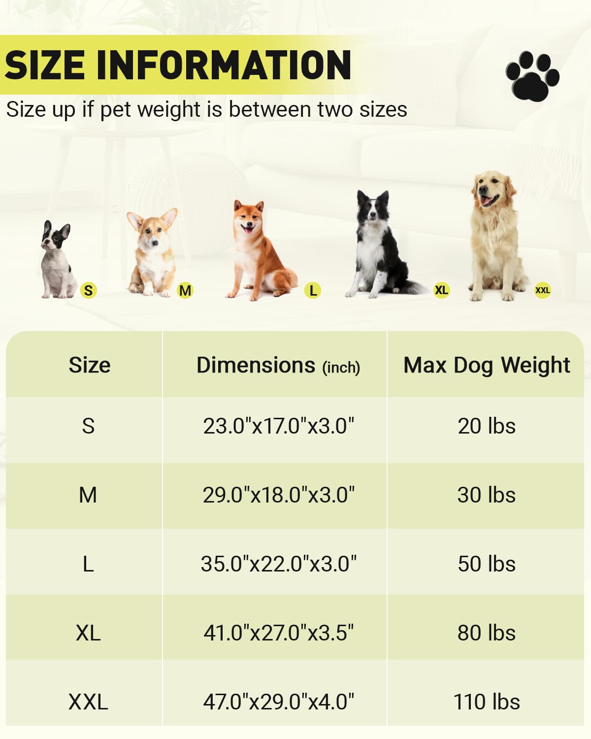 Cama NUPIDA XXL ideal para perros hasta 110 libras y uso extragrande.