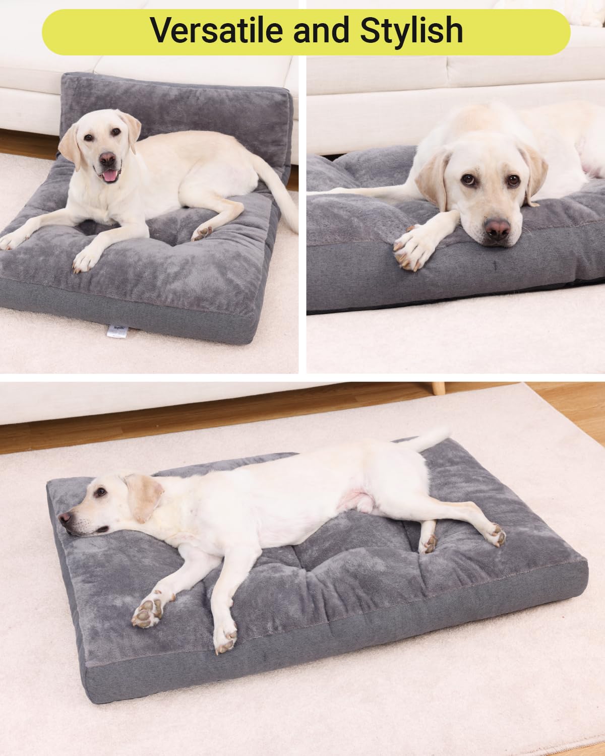 NUPIDA dog bed crate XL dimensions 41x27 inches illustrating size fit