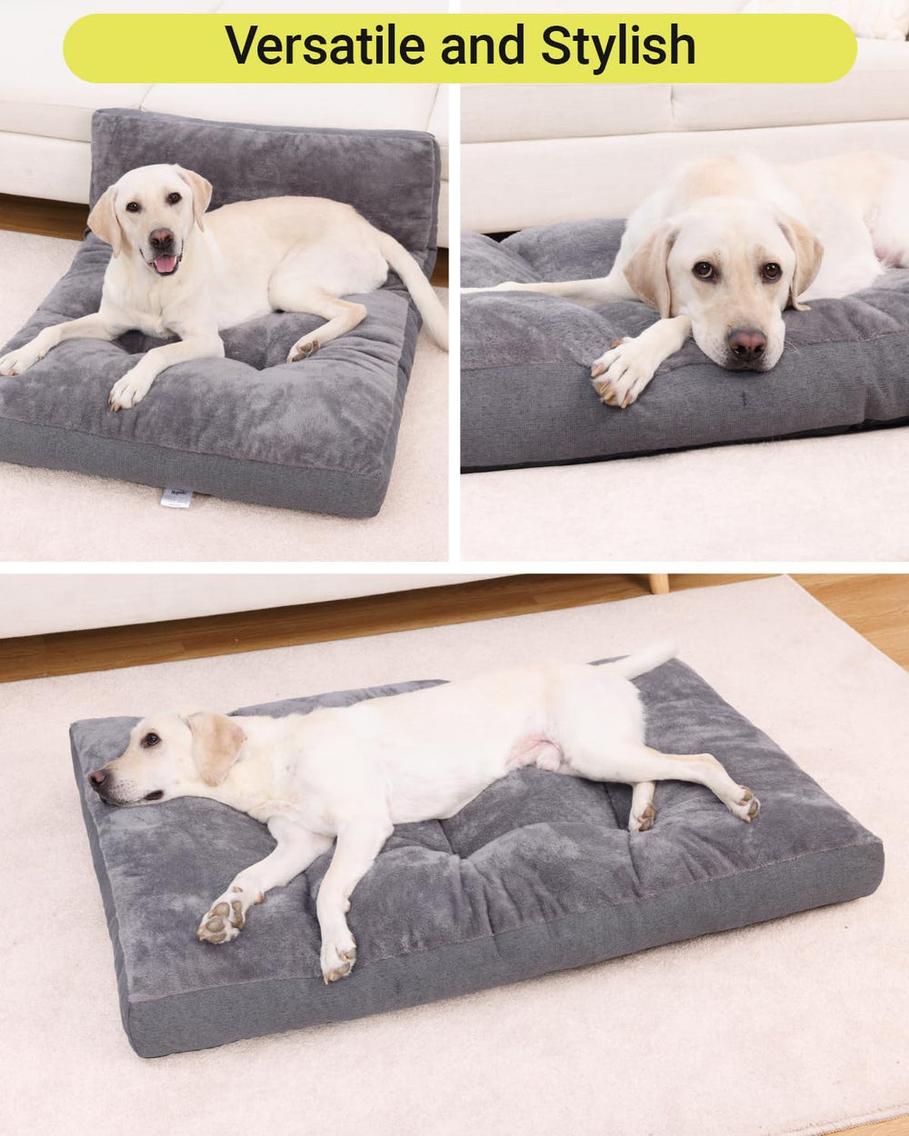NUPIDA dog bed crate XL dimensions 41x27 inches illustrating size fit