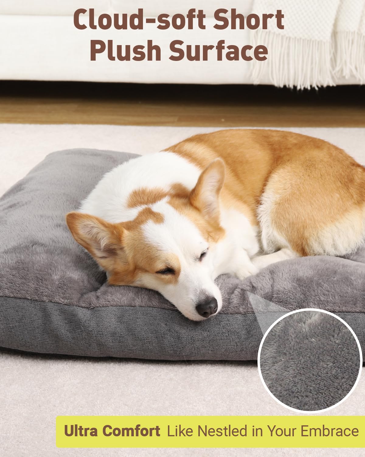 NUPIDA dog bed crate XL plush surface for cozy lounging