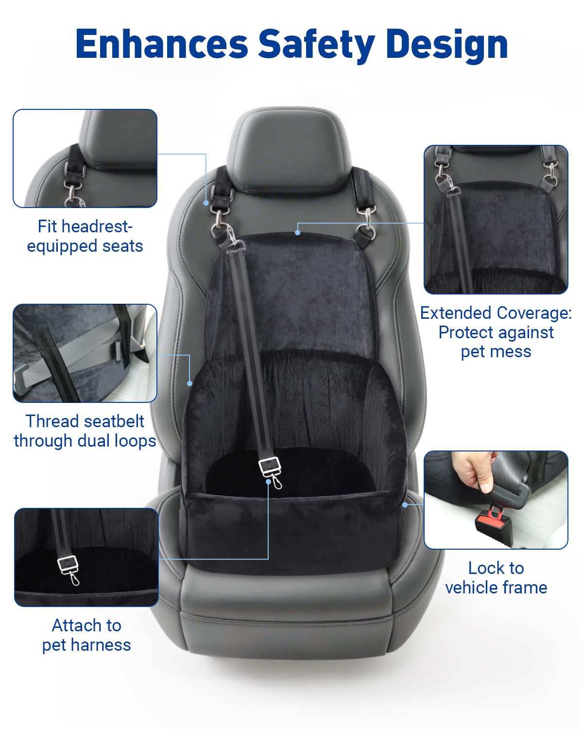 NUPIDA dog car seat removable cover for easy cleaning