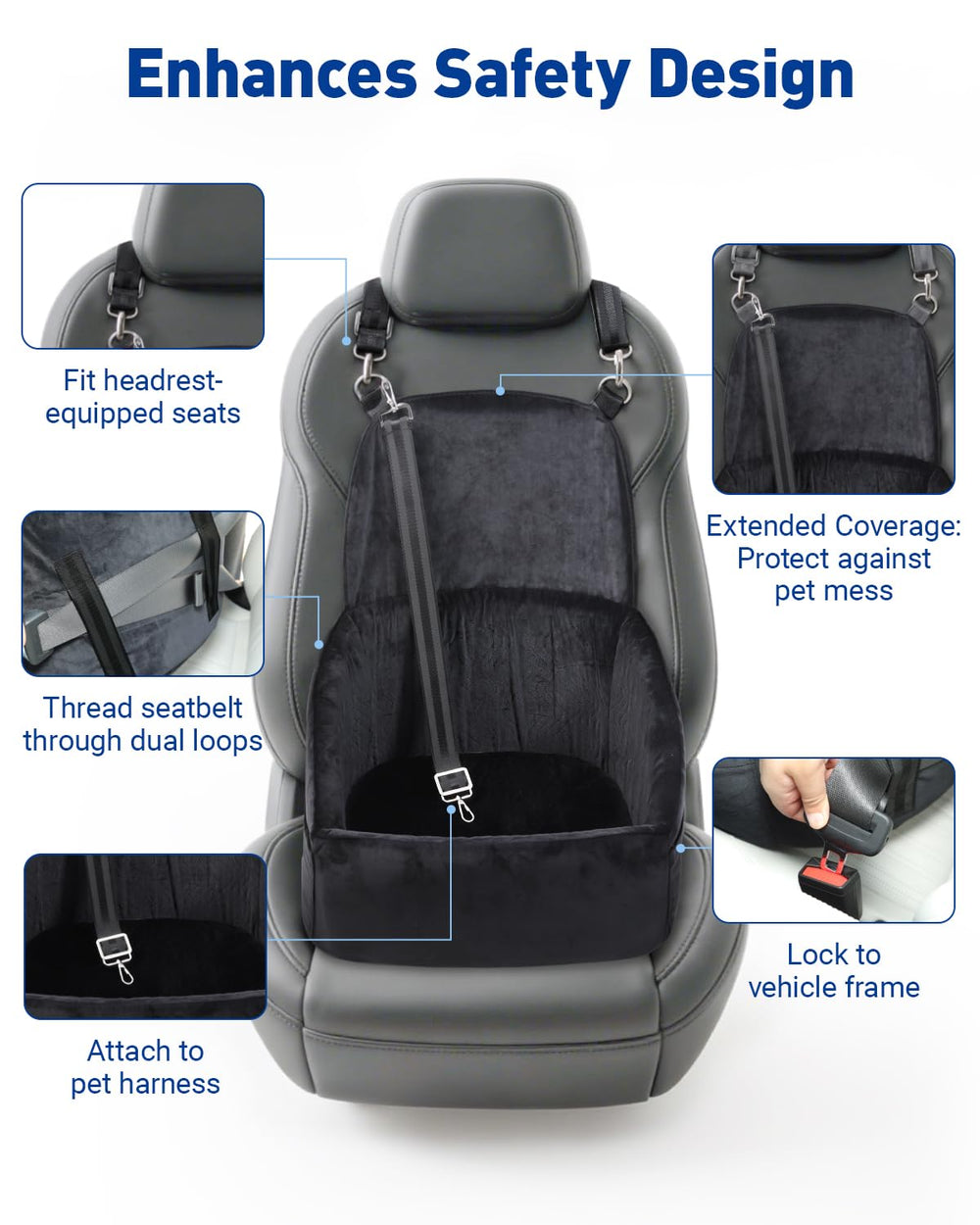 NUPIDA dog car seat removable cover for easy cleaning
