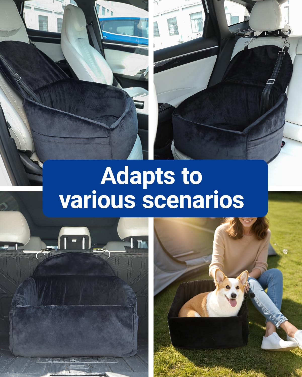 NUPIDA dog car seat side pockets store treats and essentials
