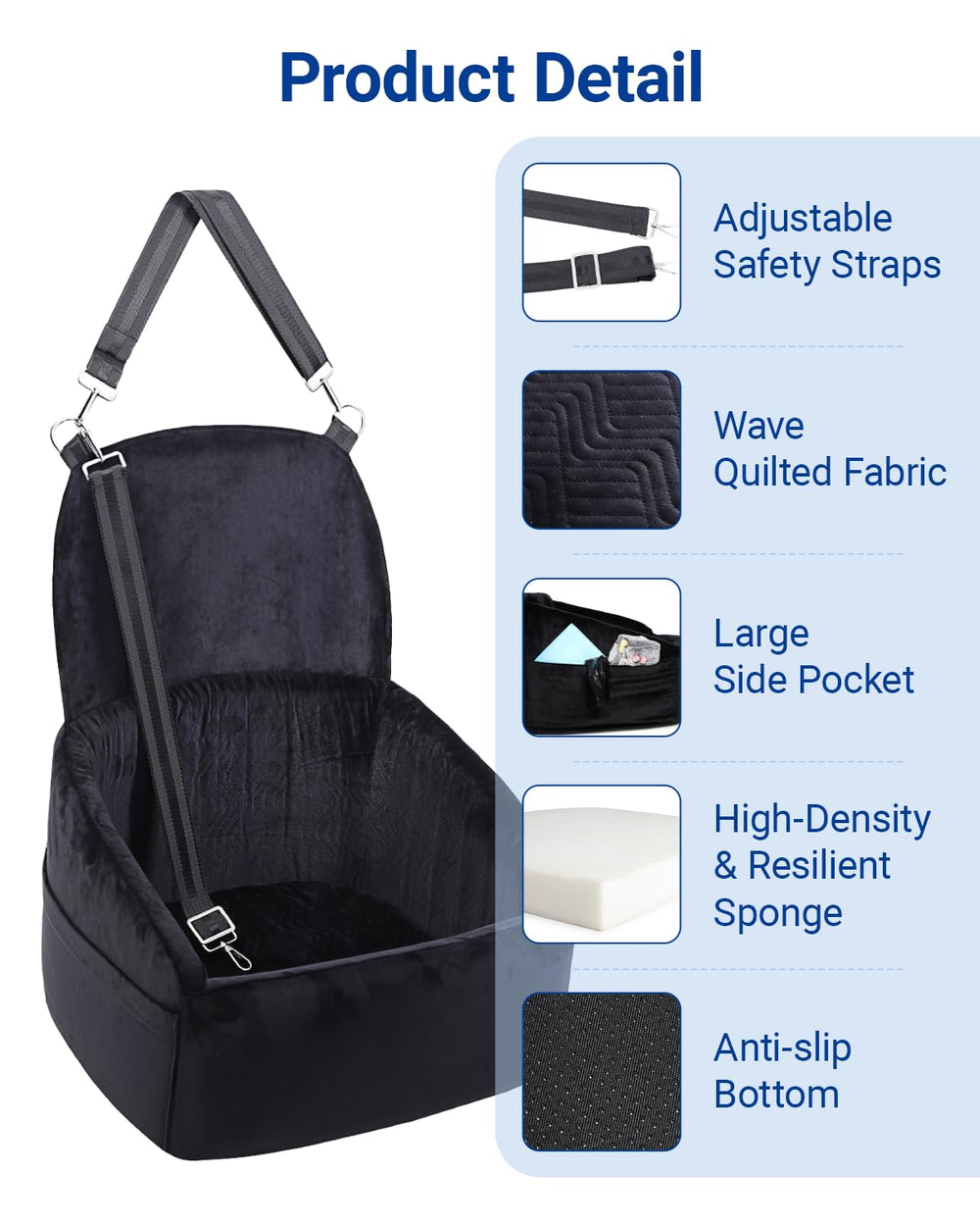 NUPIDA dog car seat waterproof base wipes clean easily