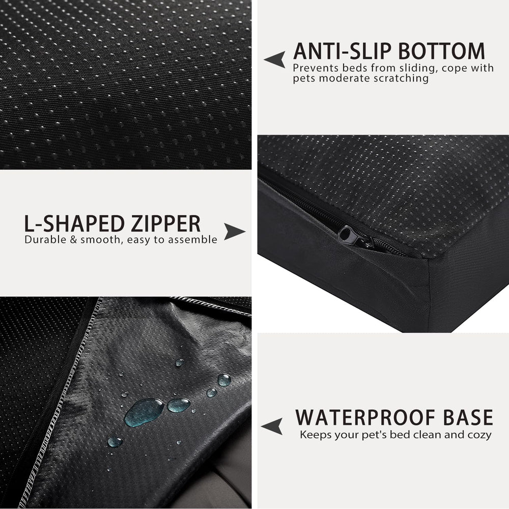 NUPIDA dog crate bed 3-inch fiber fill image illustrates balanced support for pets.