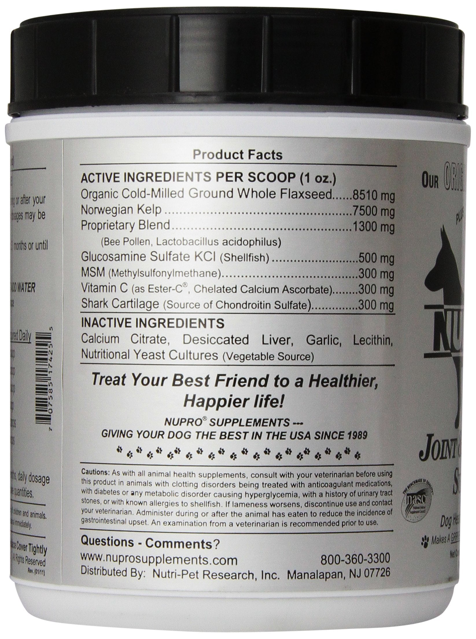 Nupro Joint Support 30oz closeup of natural ingredients supporting joints
