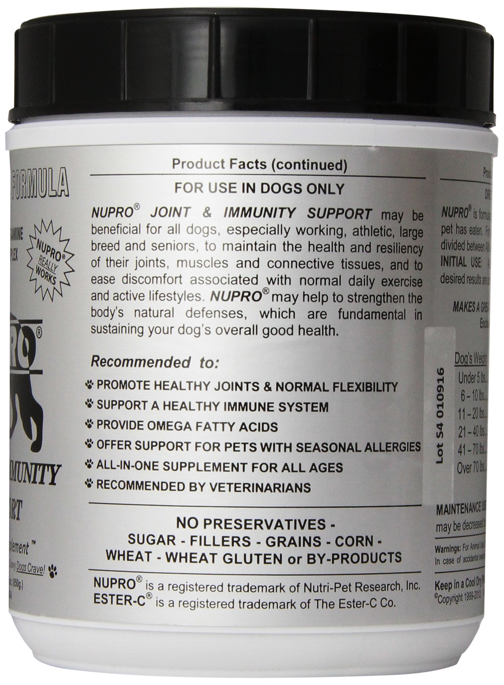 Nupro Joint Support 30oz used by a dog owner at home to support mobility