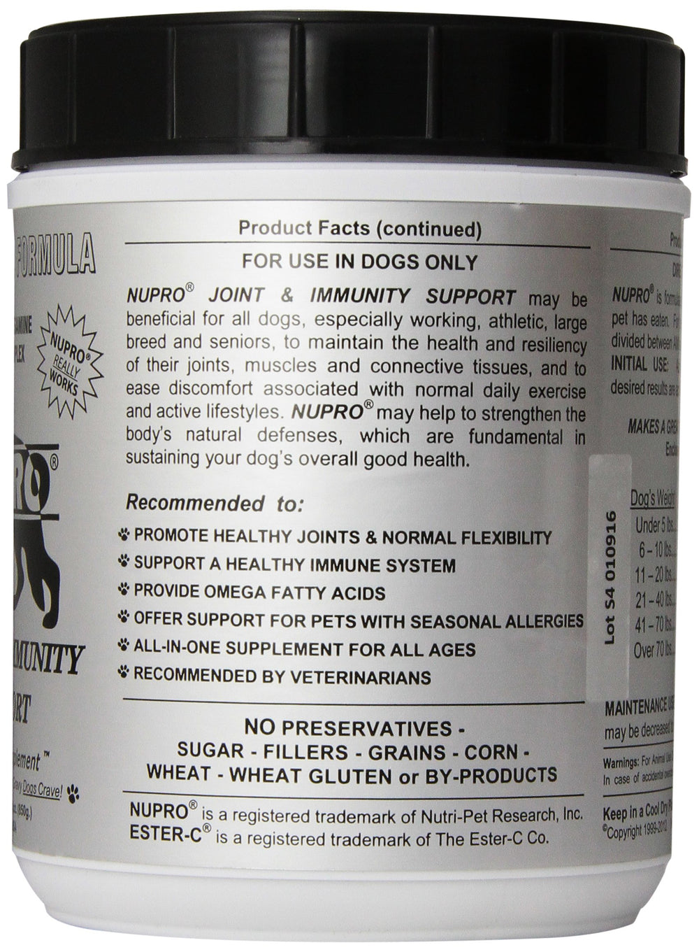 Nupro Joint Support 30oz used by a dog owner at home to support mobility