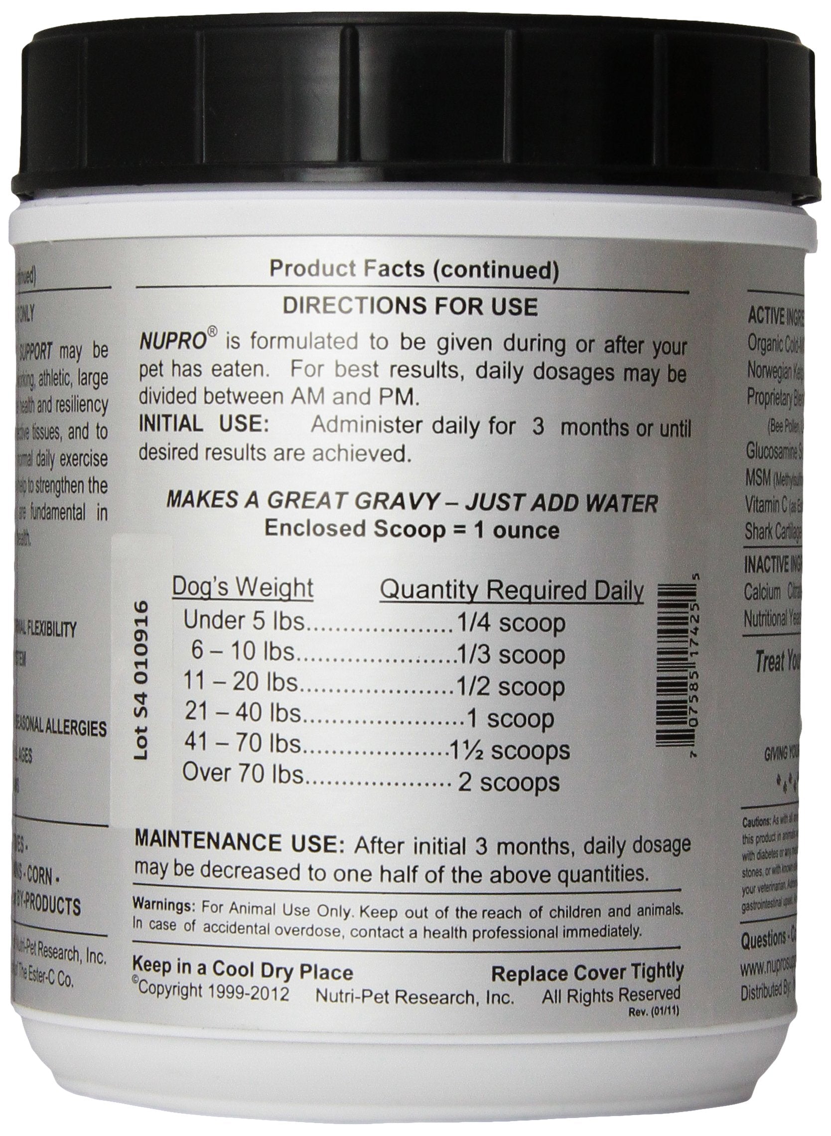Nupro Joint Support 30oz dog running in yard after supplementation
