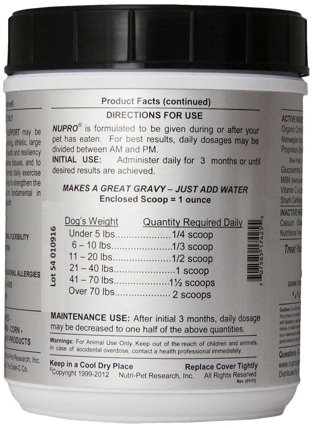 Nupro Joint Support 30oz dog running in yard after supplementation
