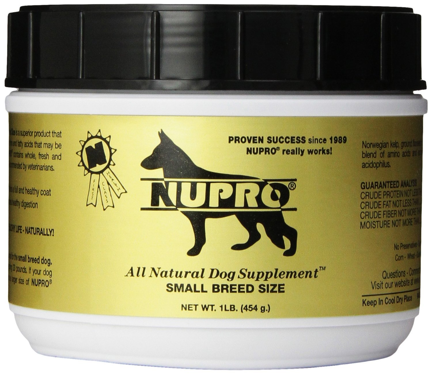 Nupro Nutri-Pet small-breed bottle image highlighting joint-support formula.