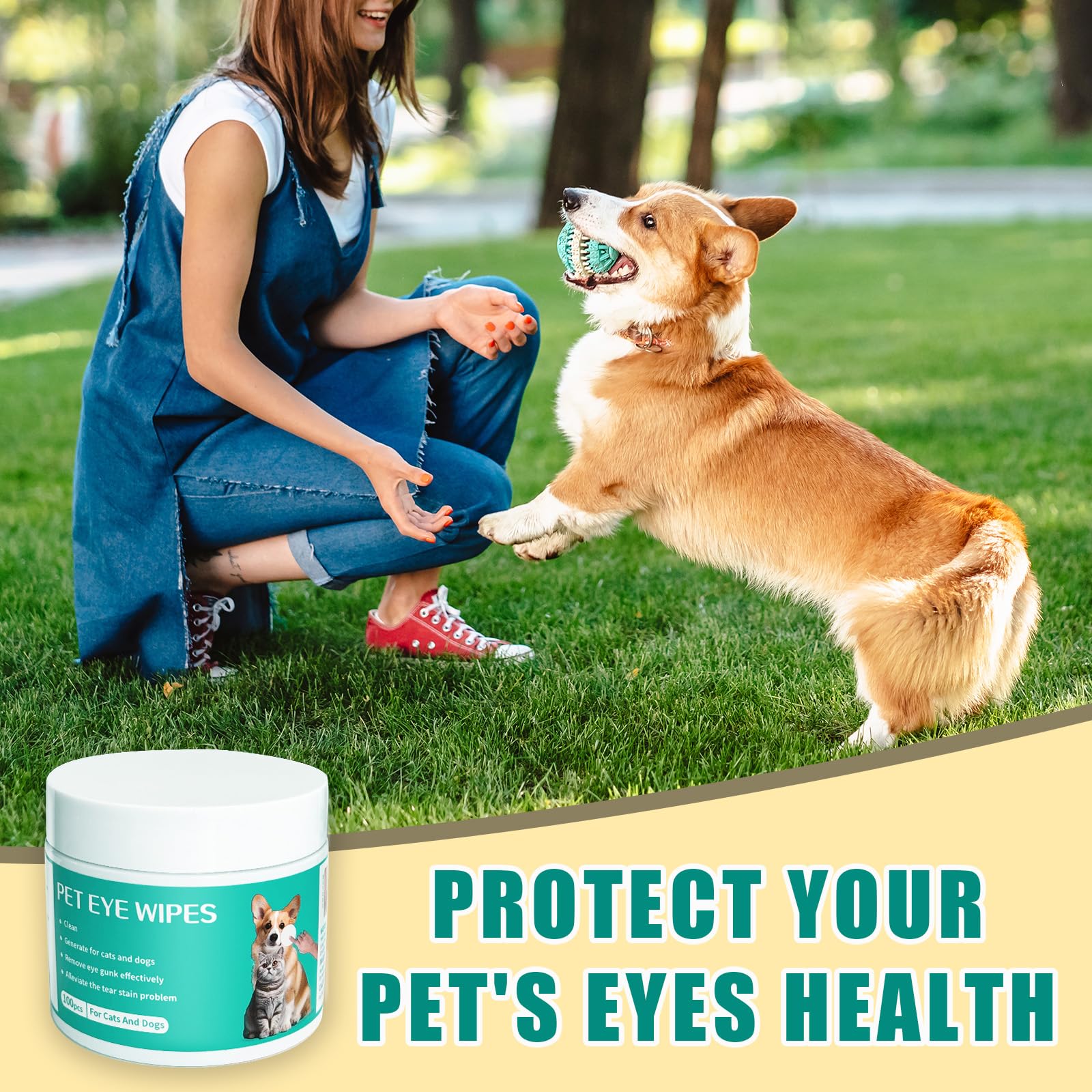 Nurhome dog eye wipes clean tear stains and discharge around eyes and faces.