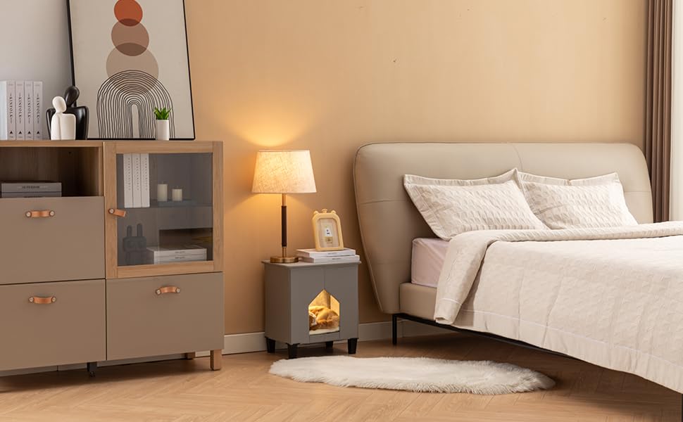 NUROMY bedside or office-ready cat cave keeps your cat close nearby