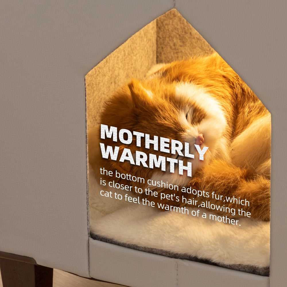 NUROMY cat furniture with wooden feet prevents floor contact and improves stability