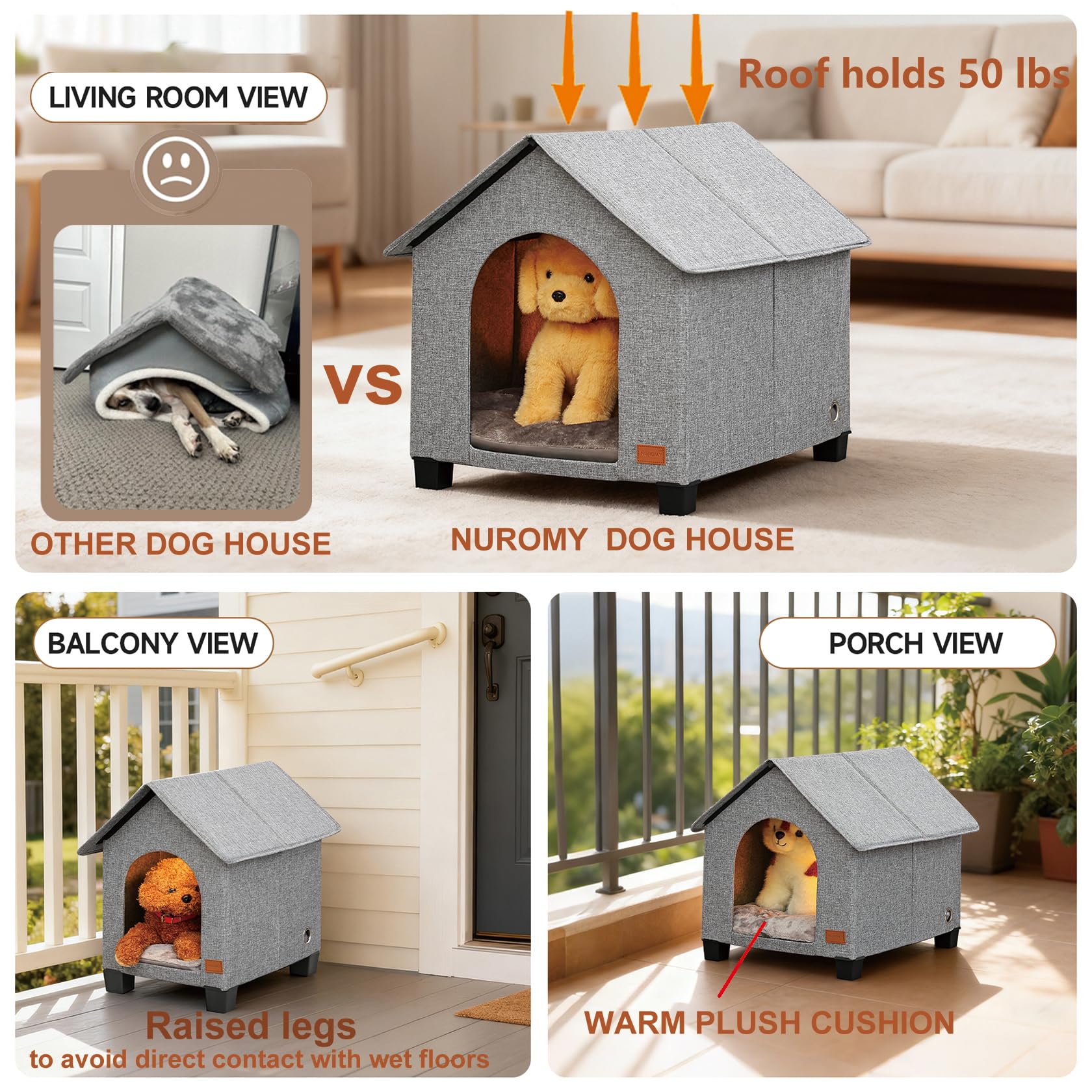 NUROMY elevated-legs support frame demonstrates stability and airflow for pets.