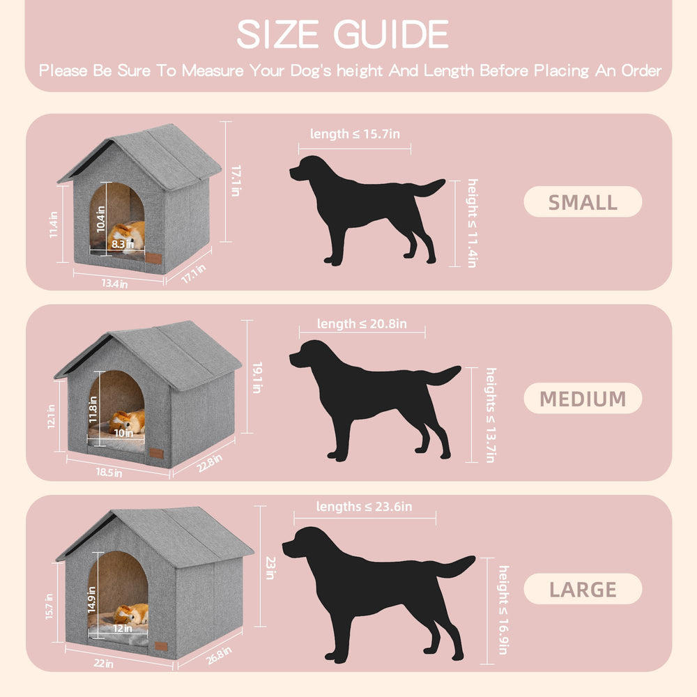 NUROMY Indoor Dog House—medium size shown fits dogs up to 20.8 inches.