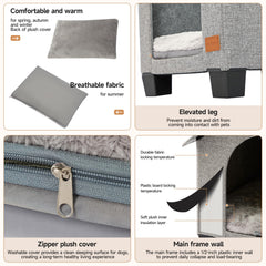 NUROMY Indoor Dog House removable mats keep the sleeping surface clean.