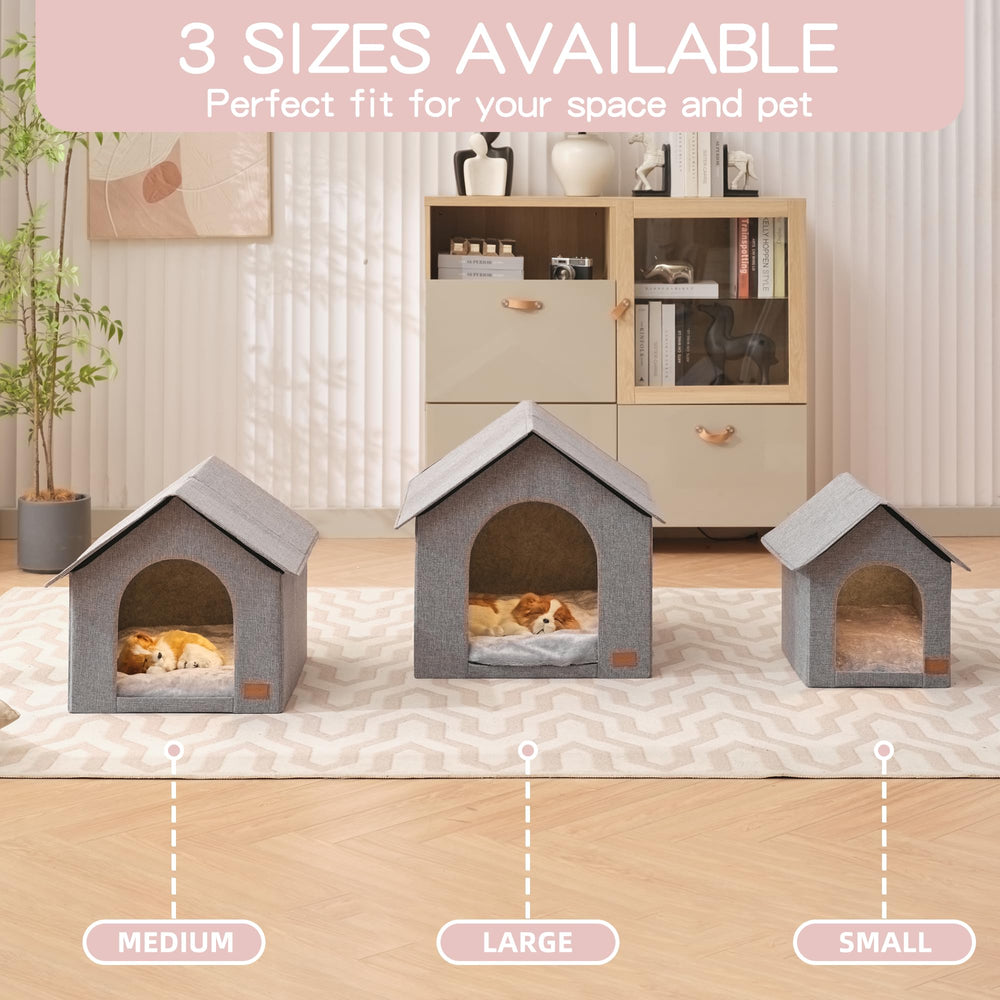 NUROMY Indoor Dog House—semi-enclosed design offers privacy and warmth for resting dogs.