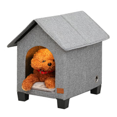 NUROMY indoor dog house with warm plush mat provides a cozy, insulating resting space.