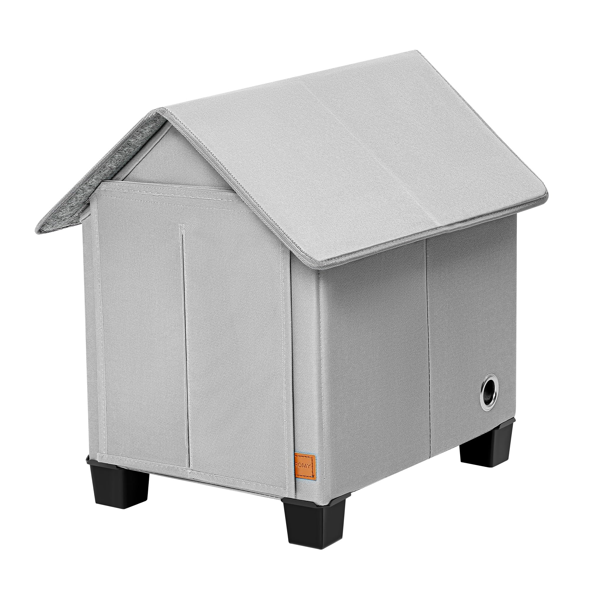 NUROMY insulated dog house outdoor with warm mat for small pets in cold weather.