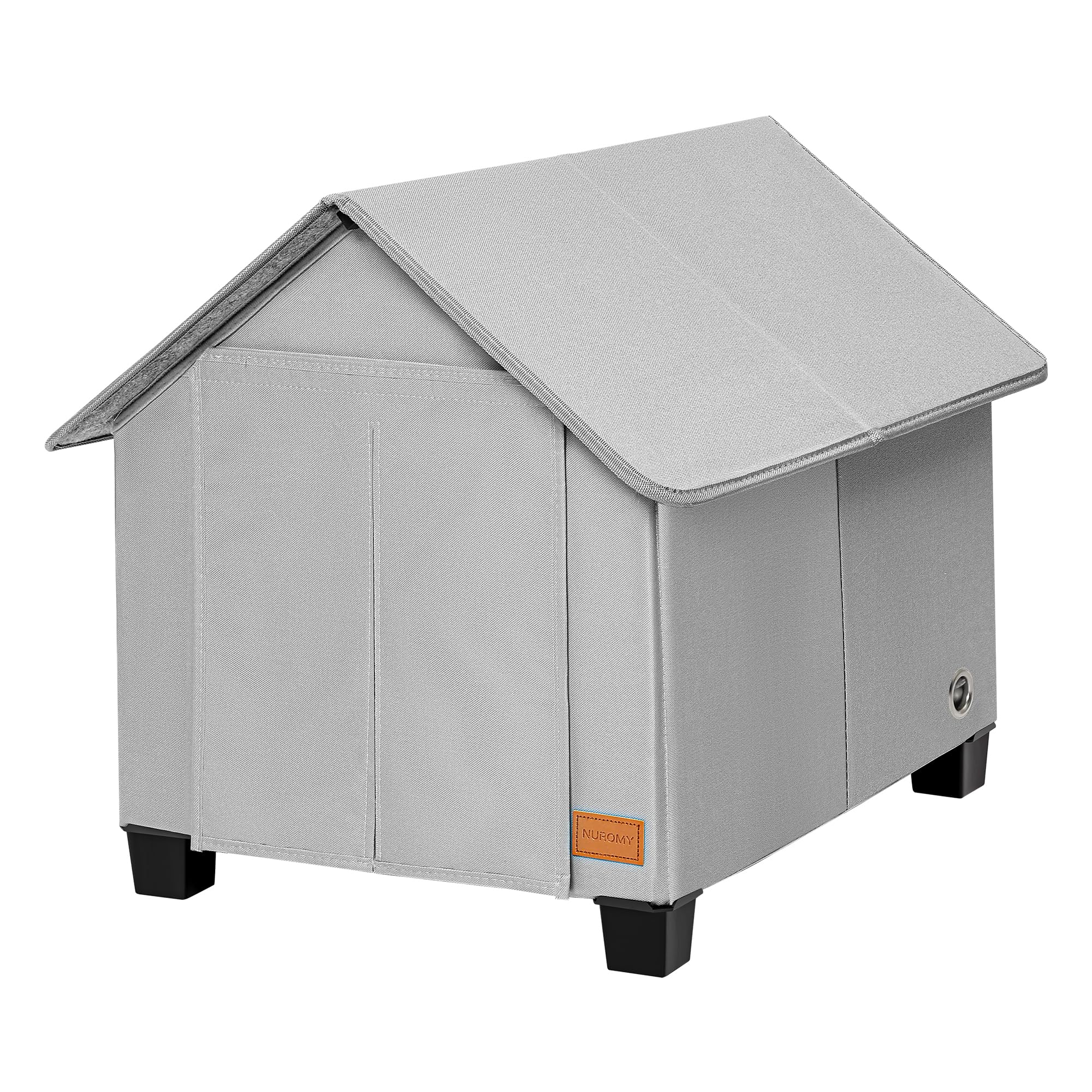 NUROMY insulated dog house exterior shows weatherproof durability for year-round outdoor use.