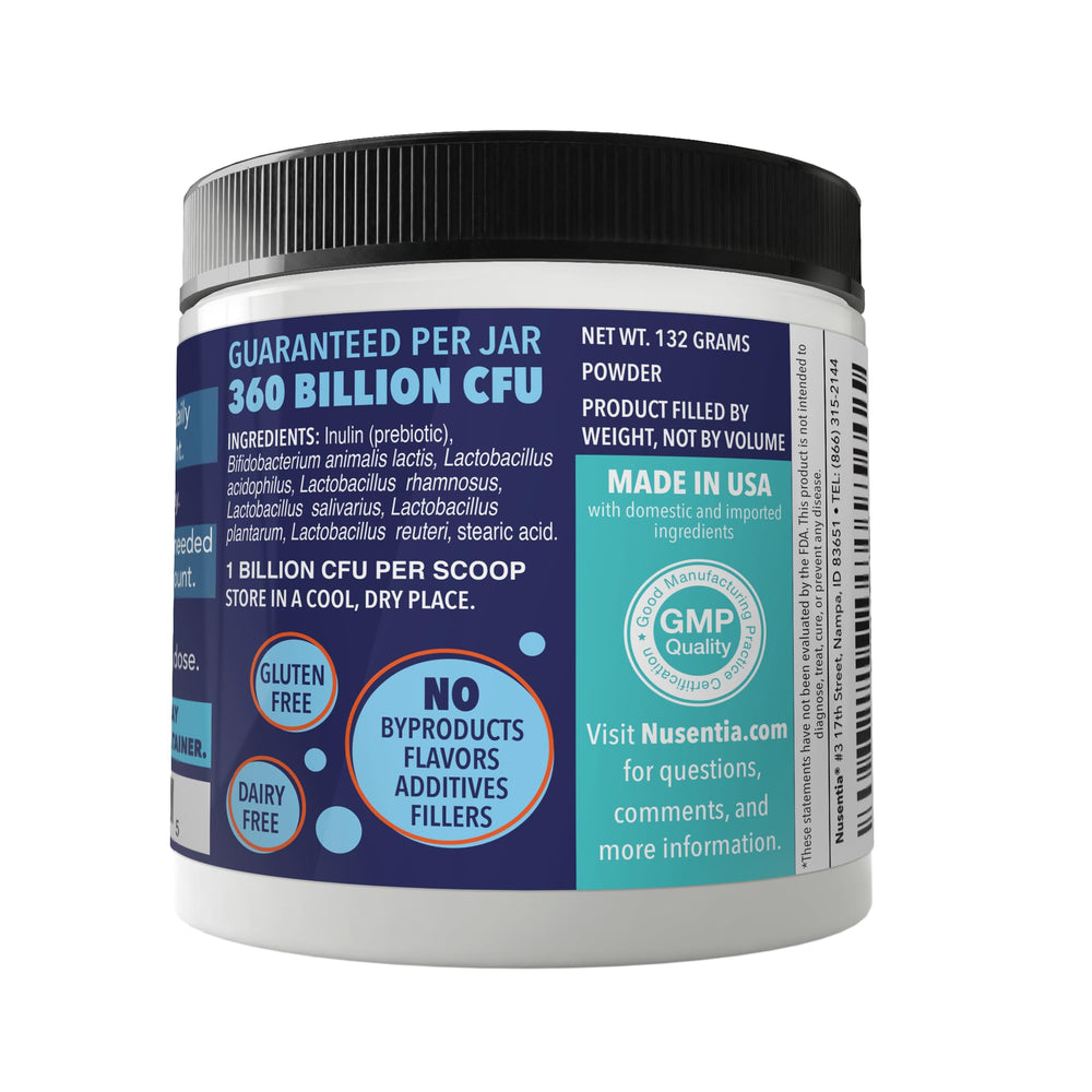 Nusentia Probiotic Miracle pet-care-setup suggests daily support for immune and digestion.