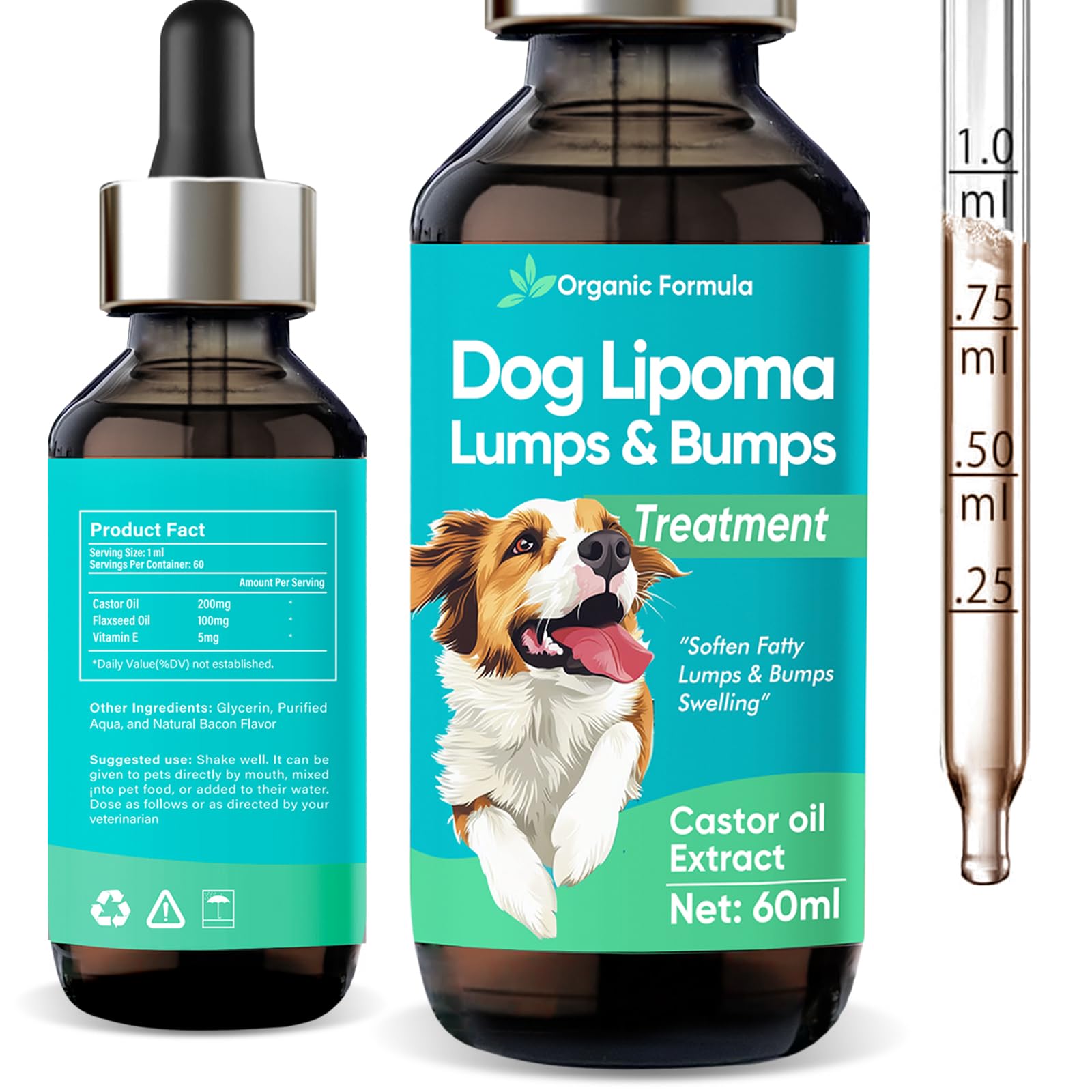 Nutravita lipoma treatment bottle 60ml for gentle lipoma support in dogs.