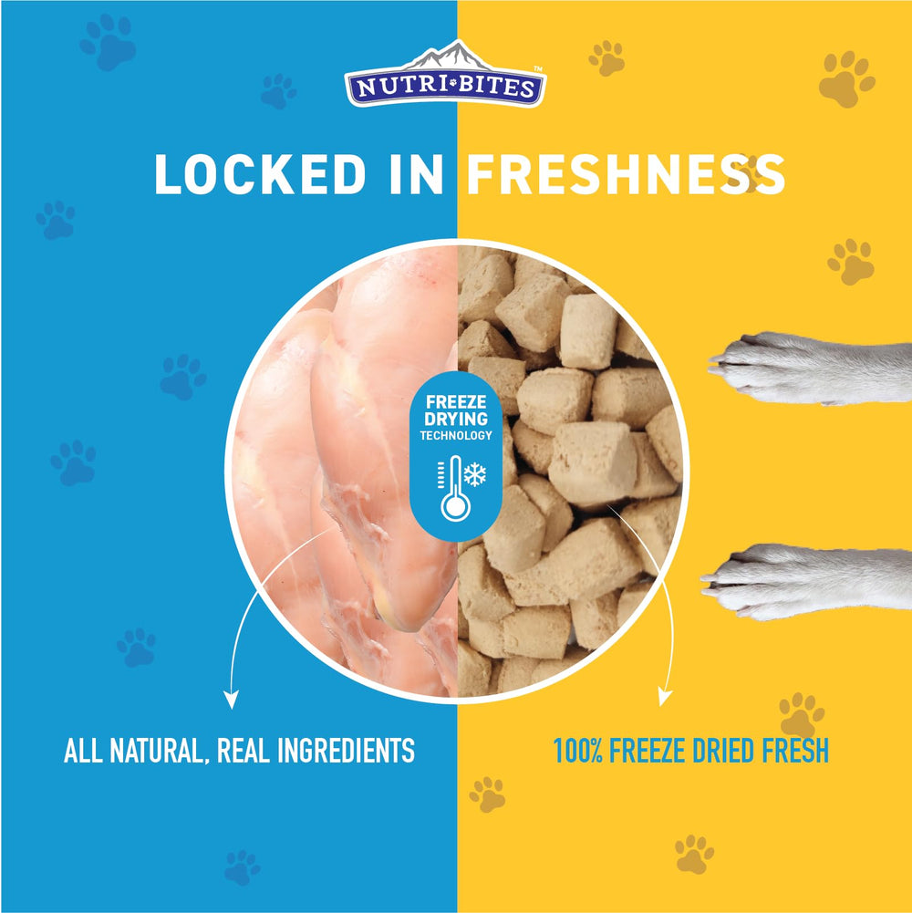 Nutri Bites treats with simple ingredients for dog licking and chewing