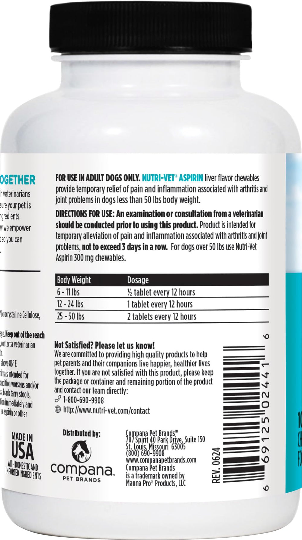 Nutri-Vet Aspirin for Dogs senior-use scene implies ongoing joint support.
