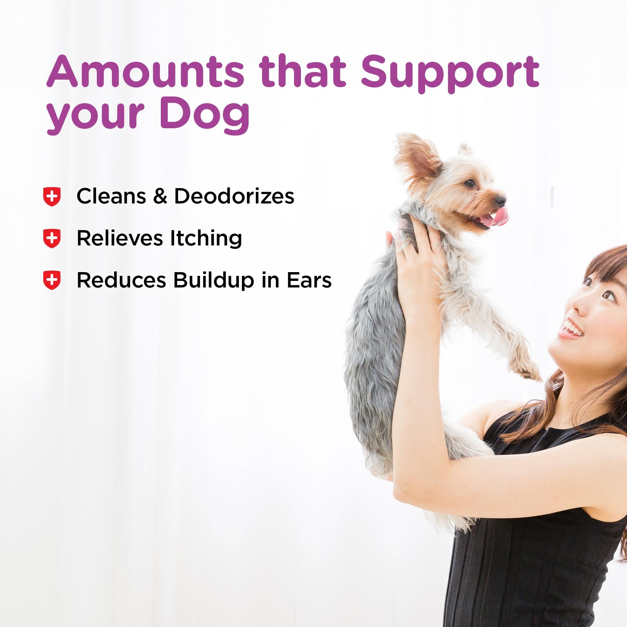 Nutri-Vet Ear Cleanse application shows gentle ear massage routine