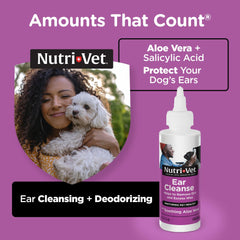 Nutri-Vet Ear Cleanse deodorizes ears for a fresher-smelling pup