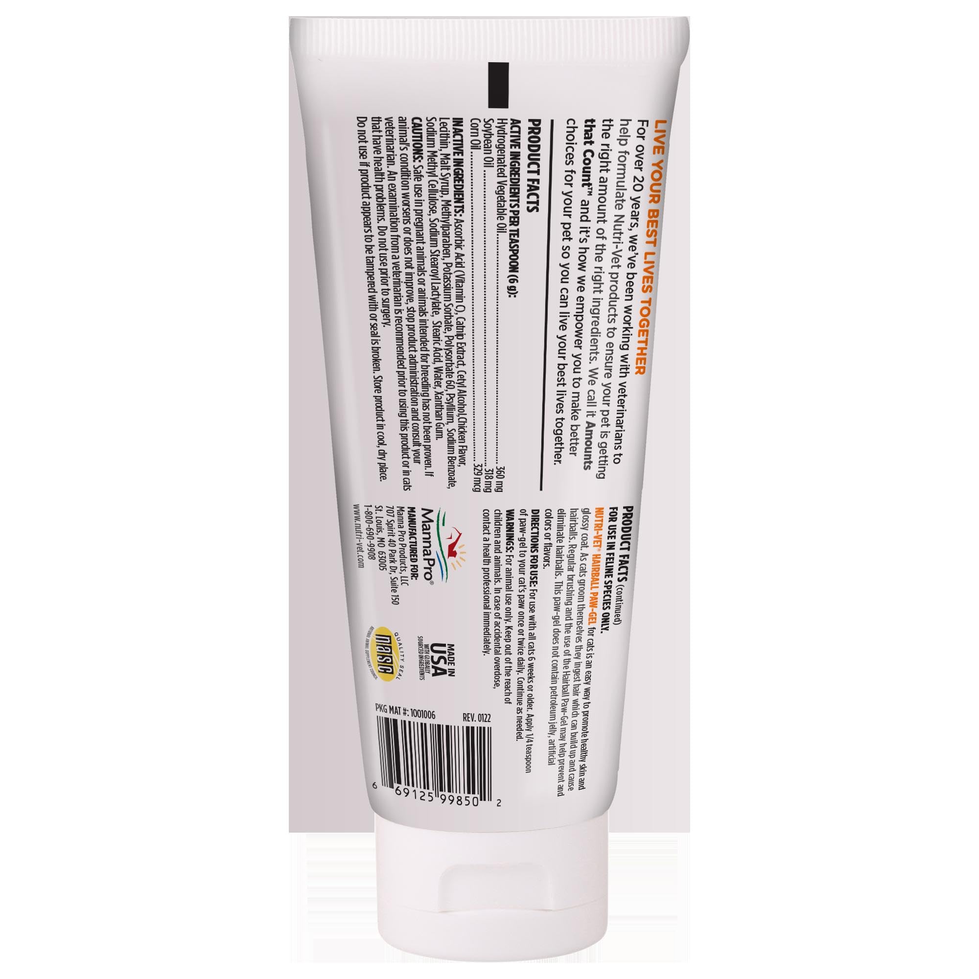 Nutri-Vet Hairball Paw Gel cat grooming scene demonstrates routine-friendly product use.