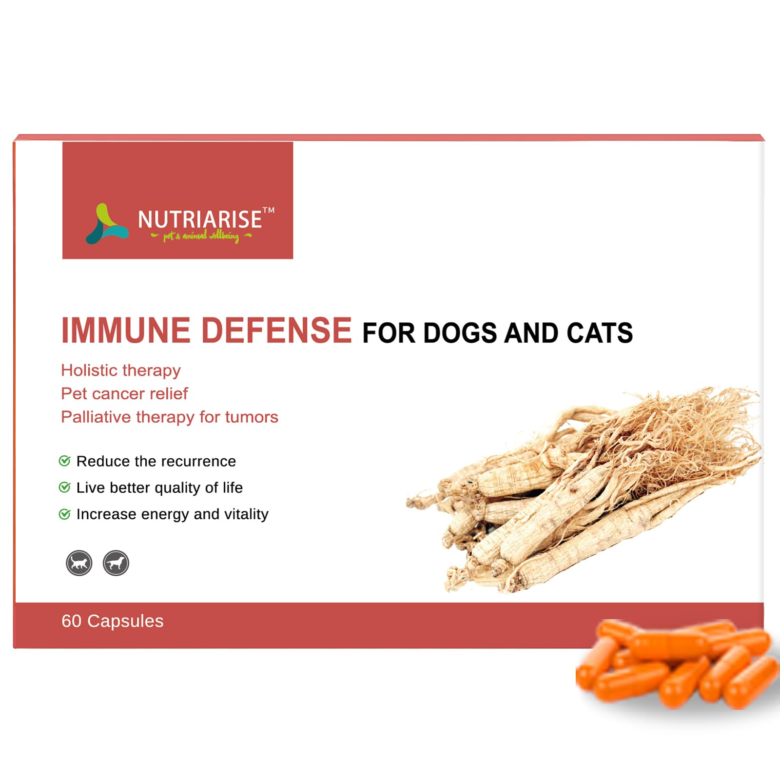 NUTRIARISE Immune Defense bottle on shelf, ready for pet immune support.