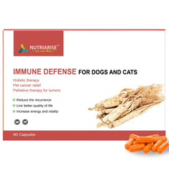 NUTRIARISE Immune Defense bottle on shelf, ready for pet immune support.