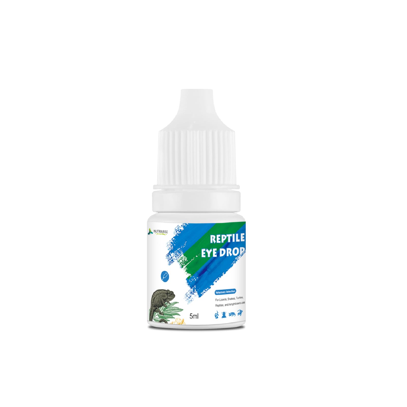 Nutriarise reptile eye drops bottle for gentle daily eye cleansing.