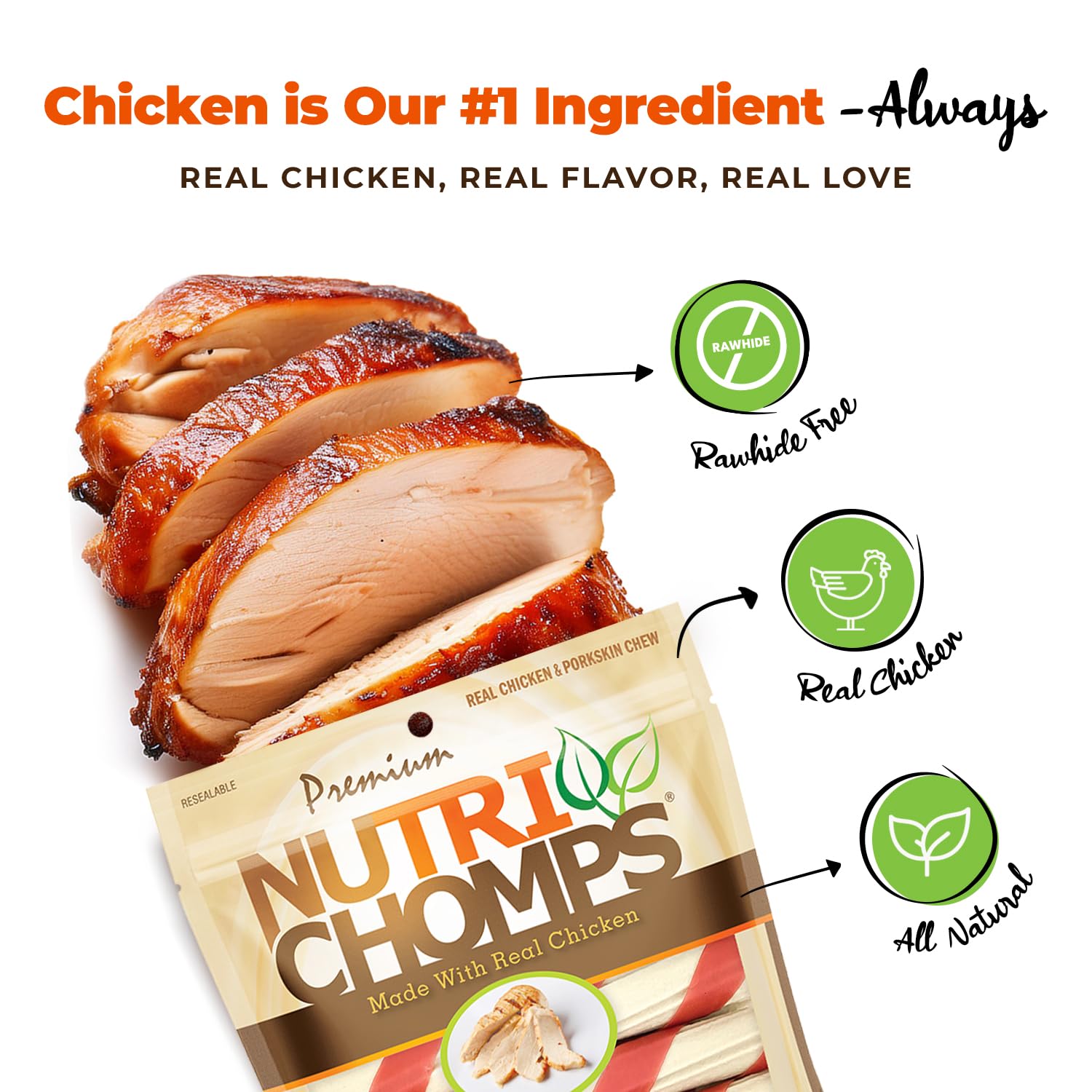 NutriChomps 6-inch twist peanut butter flavor chew supports appetite and aroma.