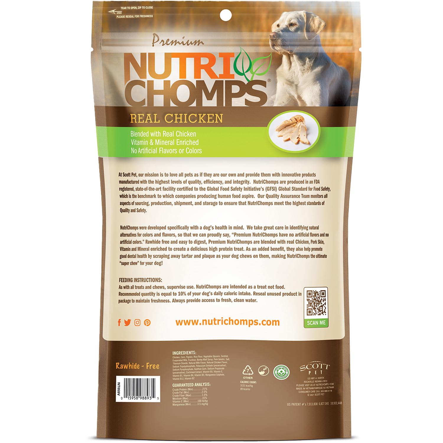 NutriChomps 6-inch twist size suited for medium to large dogs.