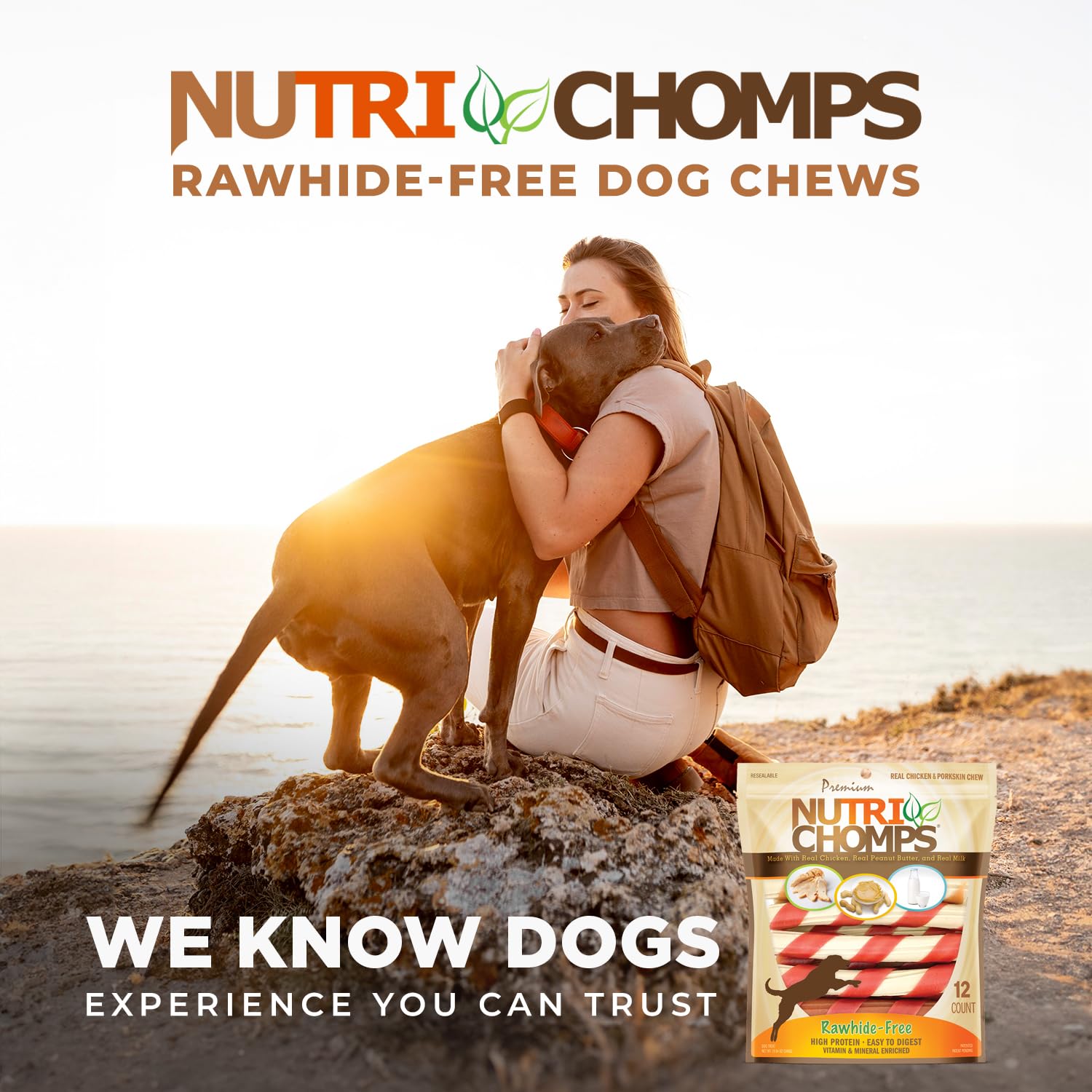 NutriChomps resealable bag preserving freshness between rewards