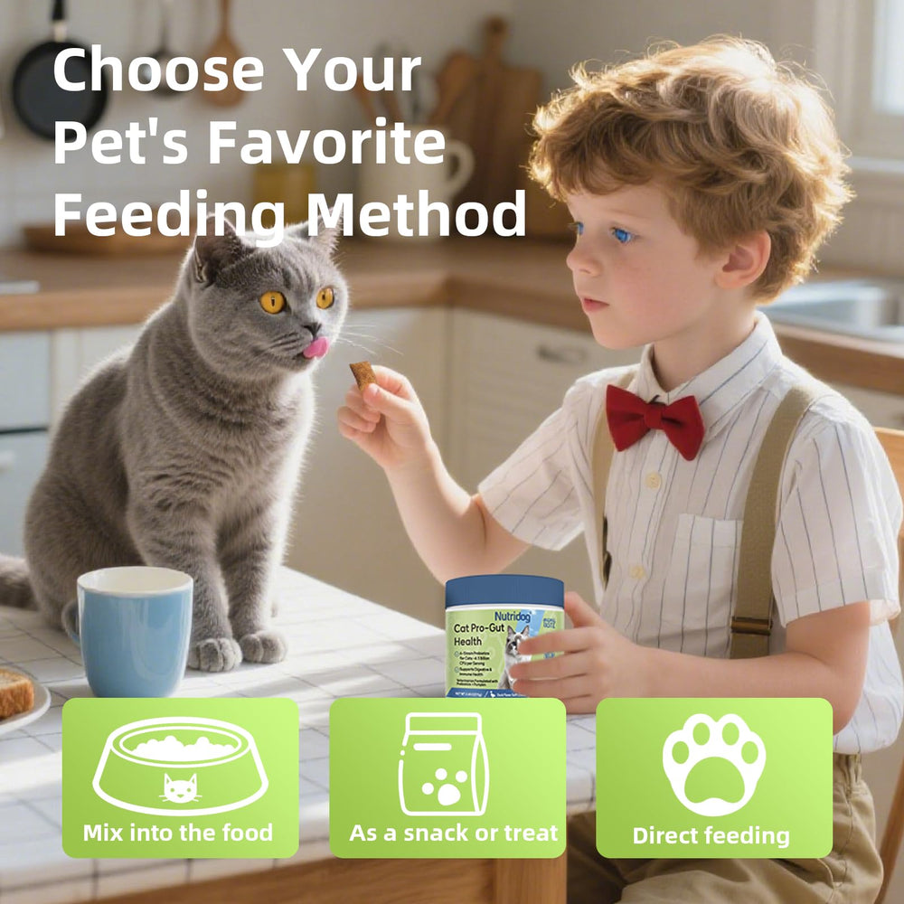 Nutridog Cat Probiotic no corn soy artificial additives for clean ingredients