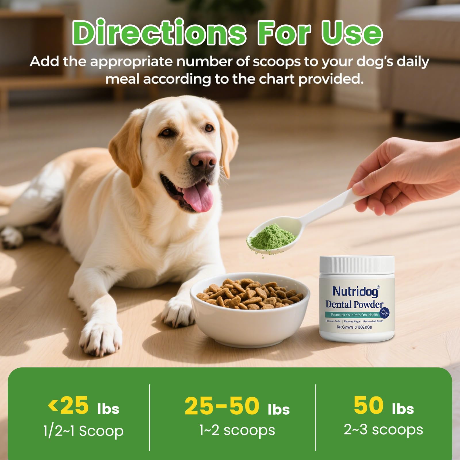 Nutridog feline use note for cat teeth cleaning