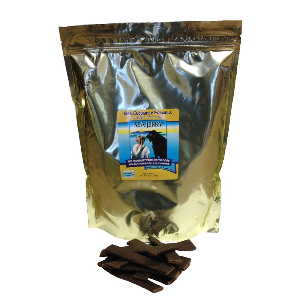 NutriSea Dog Jerky beef 90ct front view hints at joint mobility support
