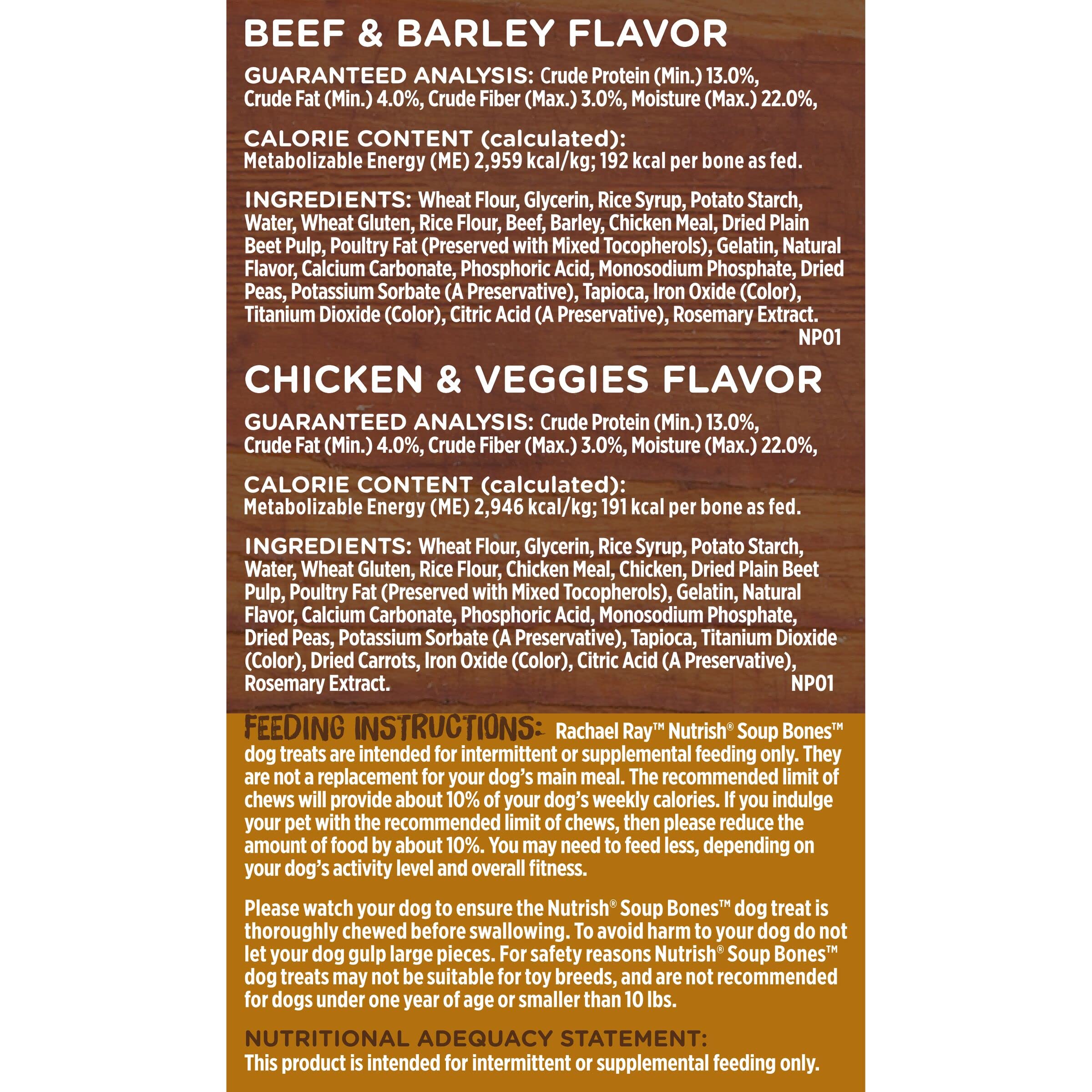 Nutrish Soup Bones donation note on packaging highlights charitable support
