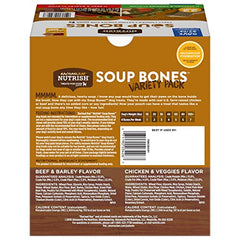 Nutrish Soup Bones Real Beef & Barley bag highlights real beef flavor