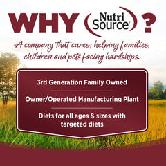 NutriSource Beef and Rice kibble closeup showing crunchy texture for easier digestion