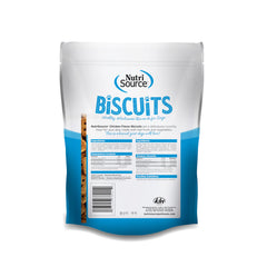 NutriSource chicken biscuits closeup meat-rich recipe for satisfying snack.