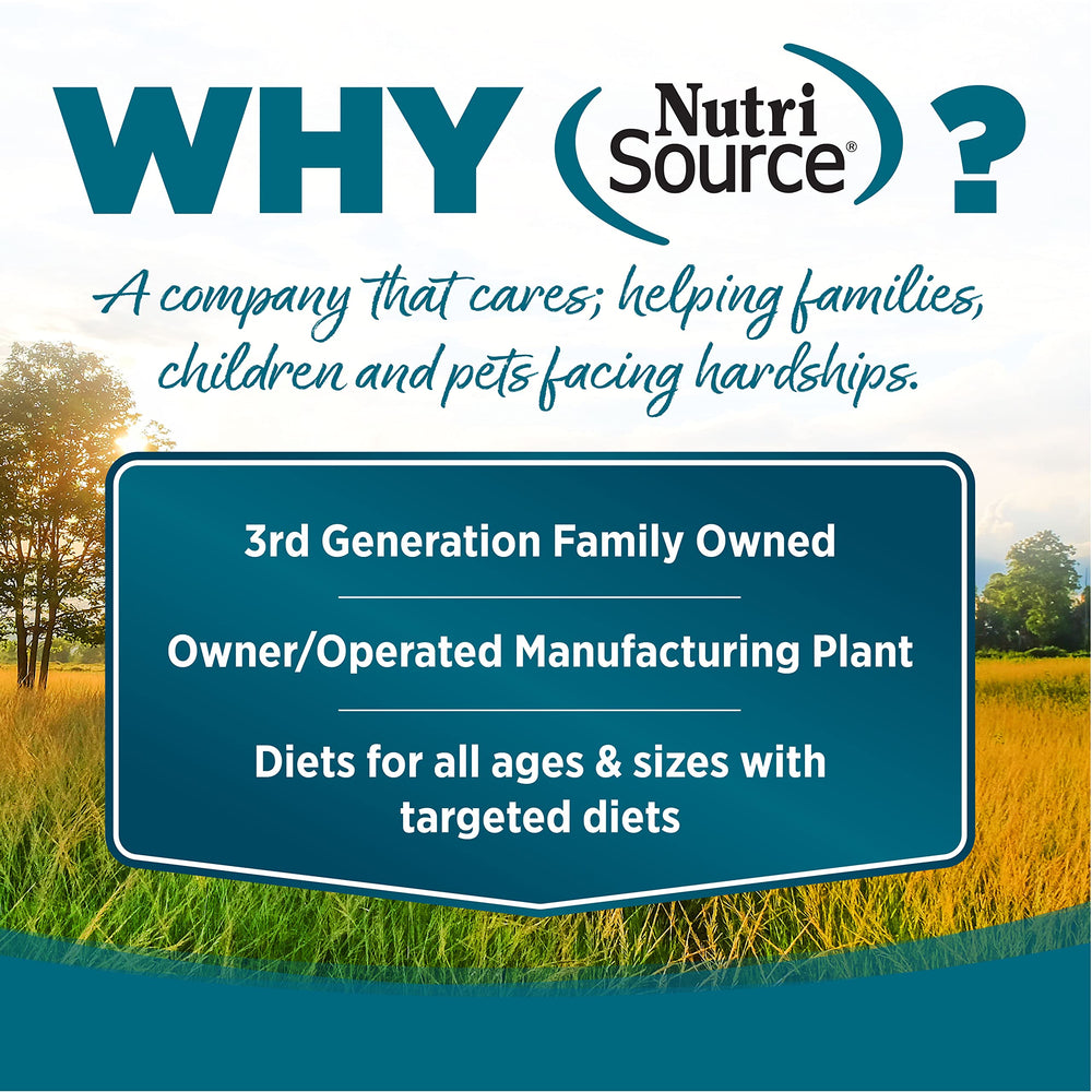 NutriSource dog food in bowl suggests ready-to-serve meals and appetite appeal.