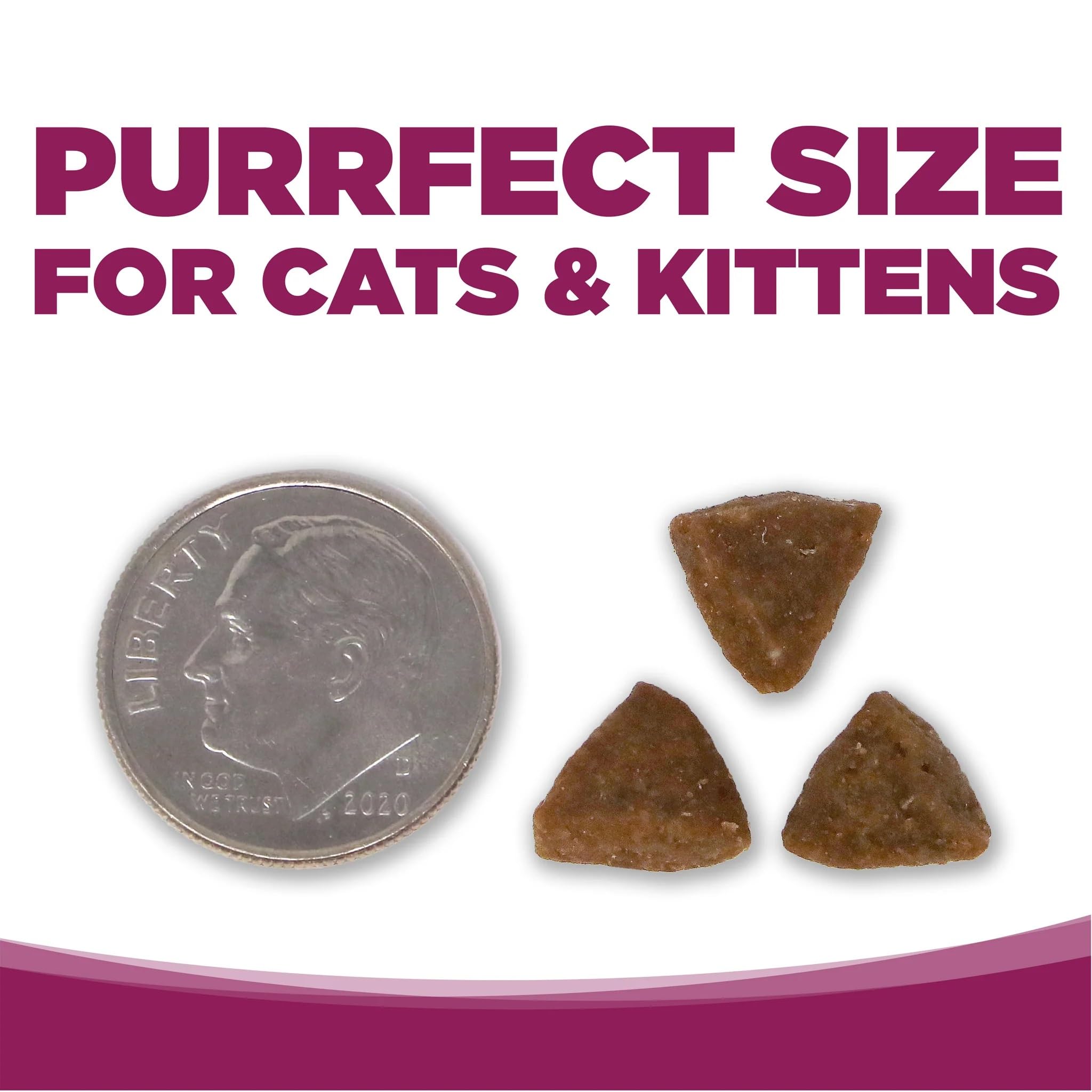 NutriSource chicken and rice kibble close-up for cats and kittens.